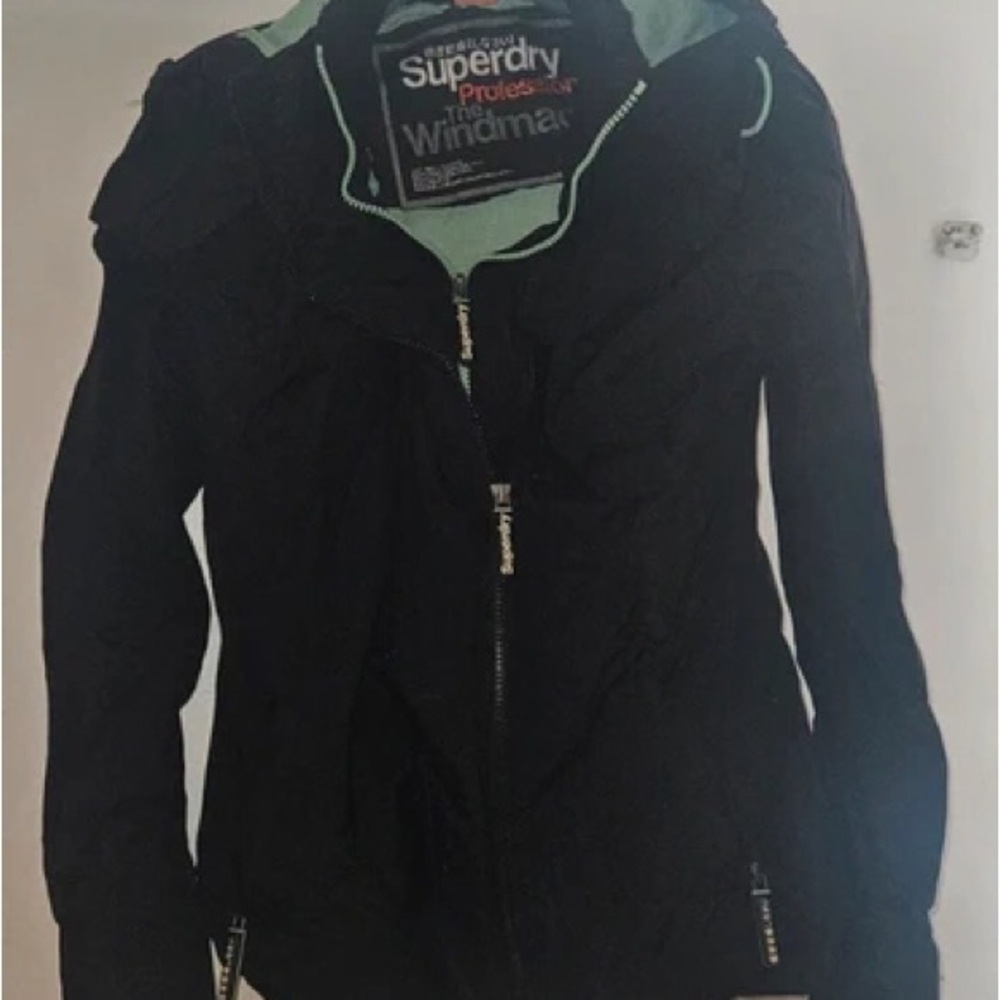 Superdry Women's Black and Light Green Ski Jacket